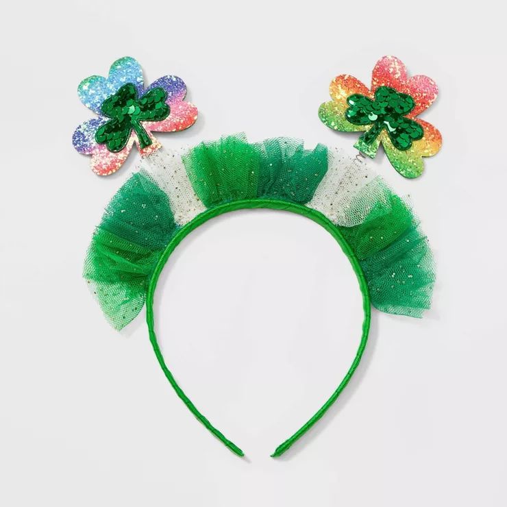 Girls' Shamrock Tulle Headband - Cat & Jack™ Green | Target