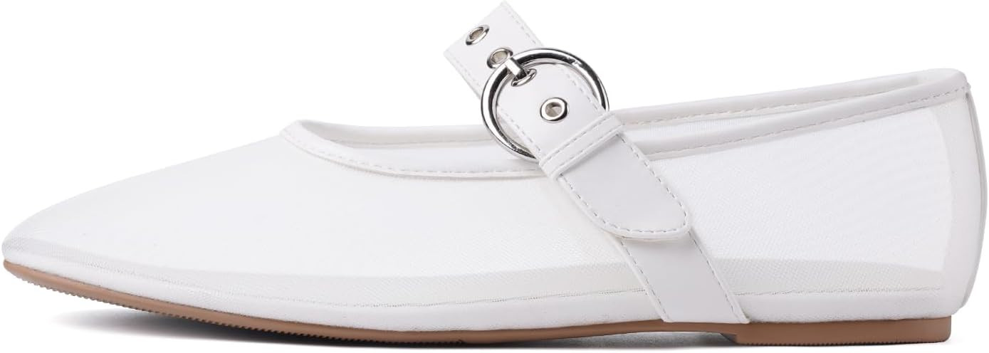 Leopard Flats for Women Mesh Flats Ballet Flats Mary Jane Flats Women's Dress Shoes Ballet Shoes | Amazon (US)