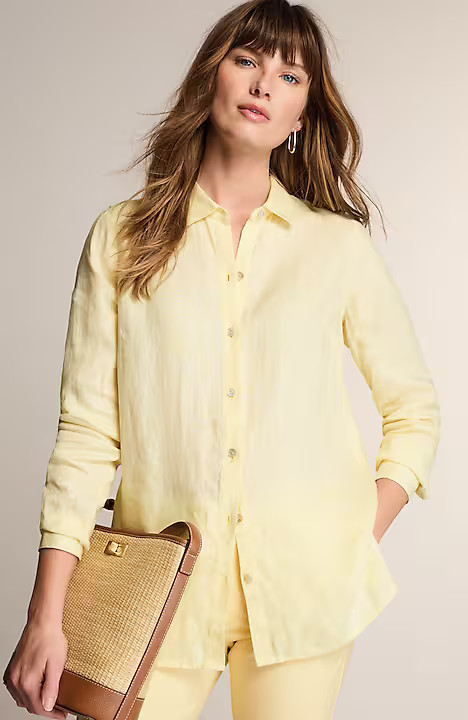 Everyday Linen Button-Front Shirt | J. Jill