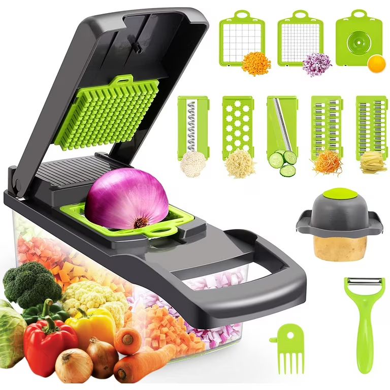 sktome Vegetable Chopper, Multifunctional 12-in-1 Food Chopper with 8 Blades - Onion Chopper, Veg... | Walmart (US)