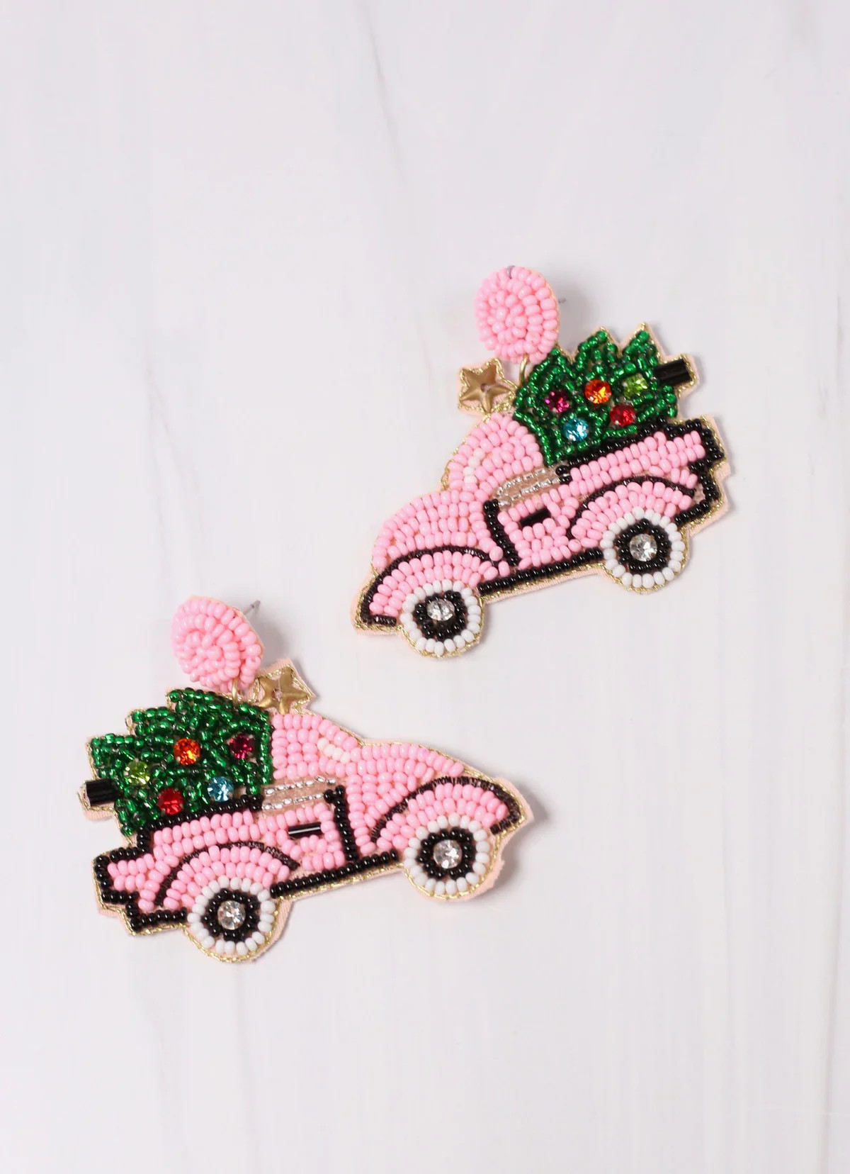 Home for the Holidays Truck Earring PINK | Caroline Hill