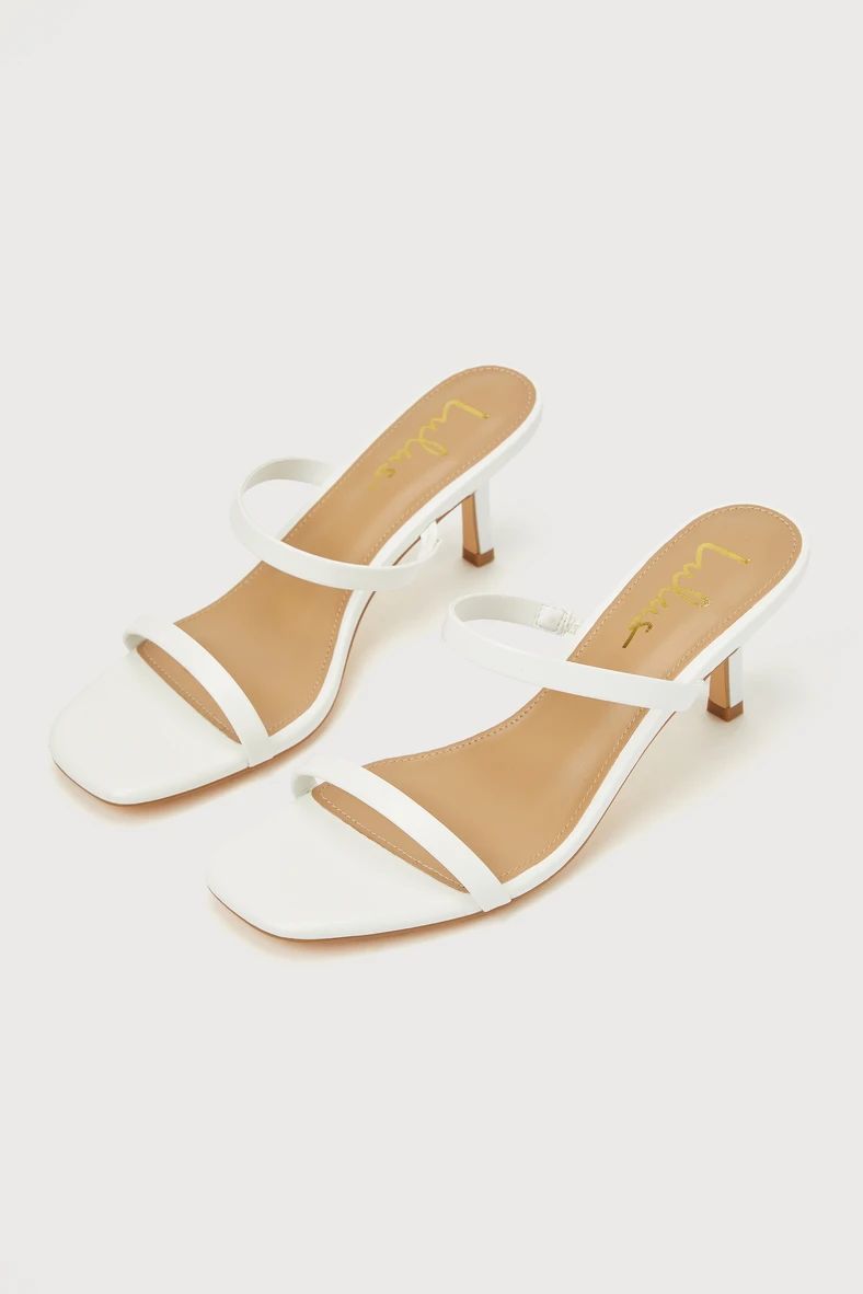 Tyrian White High Heel Slide Sandals | Lulus