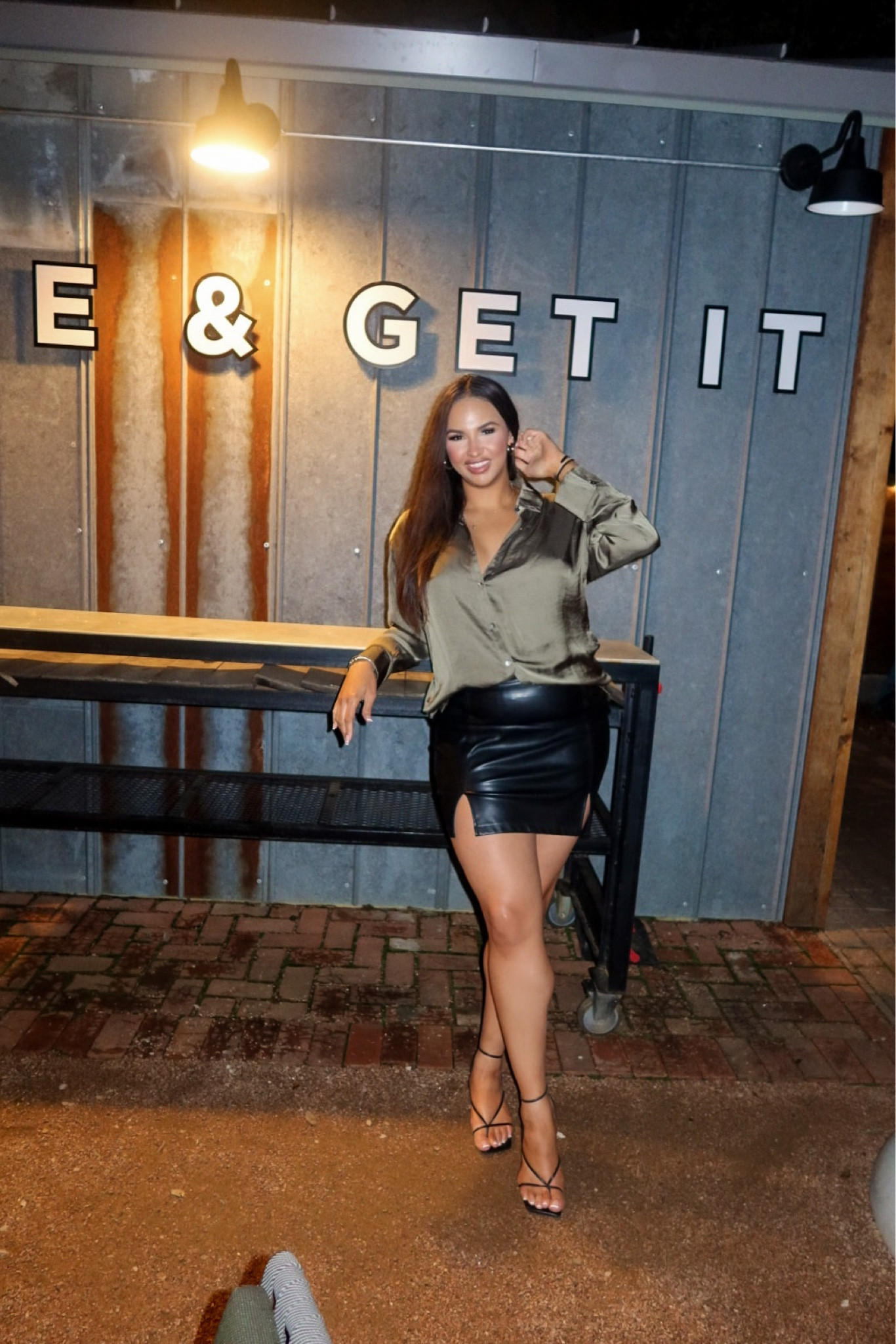 Date Night Outfit or Girls Night Out Outfit 

Leather Skirt 
Amazon Skirt 
Black Skirt 
Rodeo Skirt 
Affordable Skirt 
Closet Staples 
Must Have Amazon Clothes 
Silk Blouse 
Button Down Shirt 
Black Heels 
Olive Blouse 
Green Shirt 
Strappy Heels 
Dinner Outfit 
Short Heels 
2 inch Heels 
Tall Girl Outfits 
Curvy Outfits 
Valentines Day Outfit 
Faux Leather 


#LTKstyletip #LTKMostLoved #LTKfindsunder50
