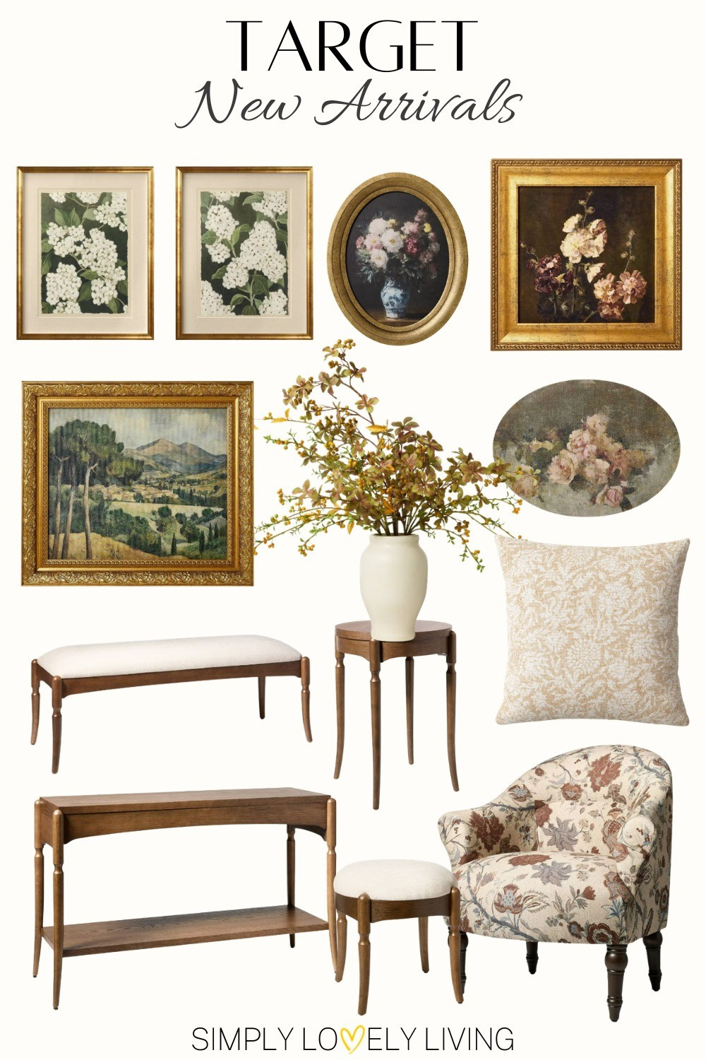 New Arrivals at Target from Threshold with Studio McGee! Fall decor. Wooden furniture. Wall art. Floral art. Vintage art. Fall stems in vase arrangement. Floral Throw pillow. Floral accent chair. #Falldecor #Target

#LTKHome #LTKSeasonal