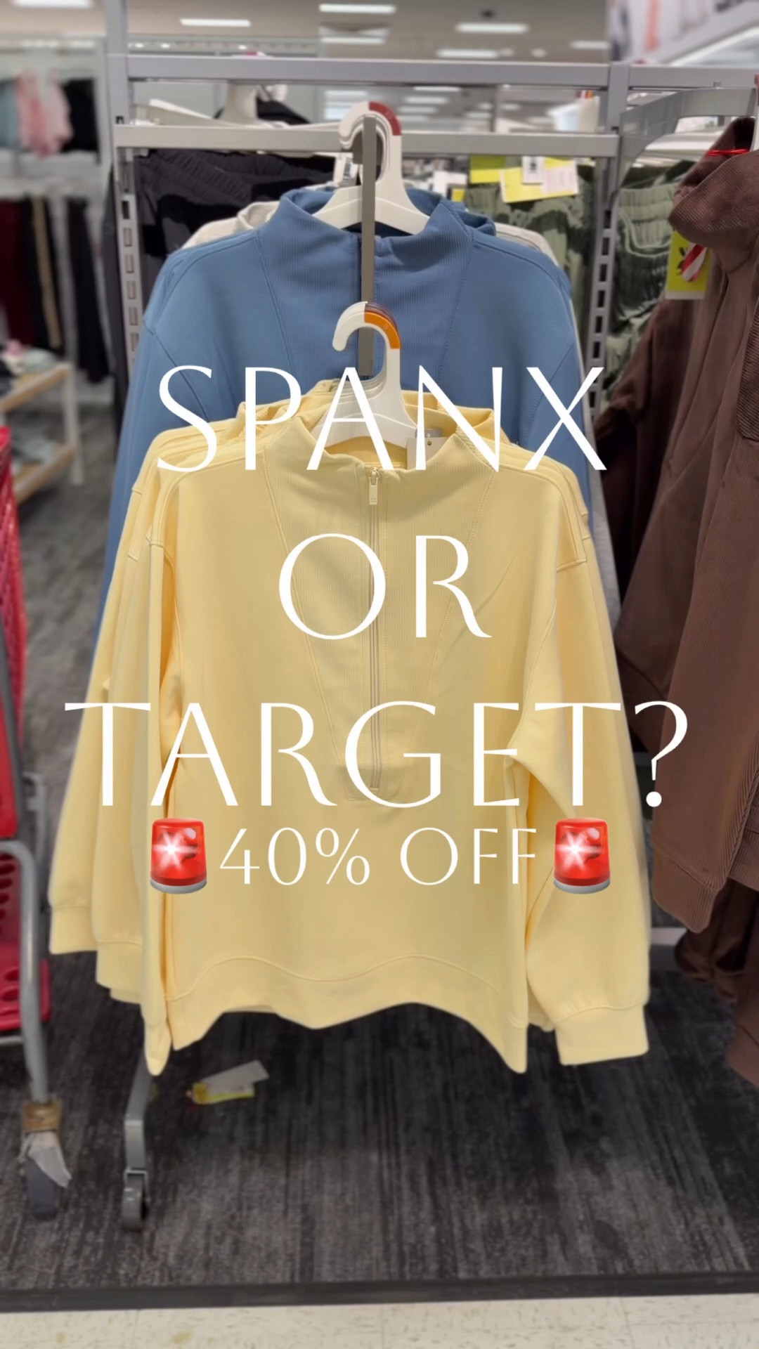 Spanx or Target?🤩 40% off‼️Viral zip pullover sweatshirt you are going to want to grab!👀 recently restocked!🎉 I grabbed the blue in-store so fast! I’m obsessed with the color and fit! This airy sleek sweatshirt is such a winner! Love the ribbing and the collar detail! Love the longer length, not cropped!🙌🏻 So soft and comfy, too! Would be super cute with a puffer vest or a wool coat for an added layer! Pair perfectly with leggings, biker shorts, athletic shorts, skorts, joggers, or wide leg pants! This sweatshirt feels luxe without the price tag! They look and feel so high end! I’m 5’7” and sized up to the small! Perfect for travel, errands, school drop-off, lounging, everyday wear, and more!

#springfashion #targetstyle #newattarget #targetfinds #newarrivals Target haul, Target try-on, Target activewear, Target new arrivals, Target new release, Target spring fashion, Target women’s fashion, Target style, Target style finds, Target outfit, Target try on haul, new Target drops, Target fashion finds, Target weekly finds, Disney outfits, Disney style, work out, exercise, fitness, everyday outfits, casual outfits, Target must haves, affordable spring outfits, spring outfit ideas, budget friendly fashion, mom style, over 30, mom approved, spring fashion 2026, mom life outfit, SAHM outfit, matching set, everyday lounge outfit, comfy matching set, stay at home mom outfit, work from home outfit, elevated basics, basic style, casual comfy style


#LTKootd #LTKSaleAlert #LTKActive