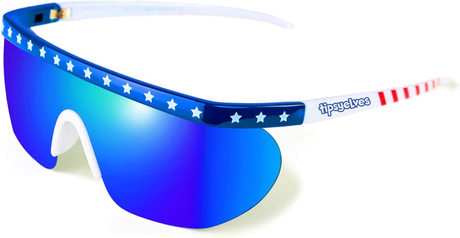 Tipsy Elves Sunglasses - Retro Sport Performance Shades - Colorful UV400 Protection Mirrored Lens... | Amazon (US)