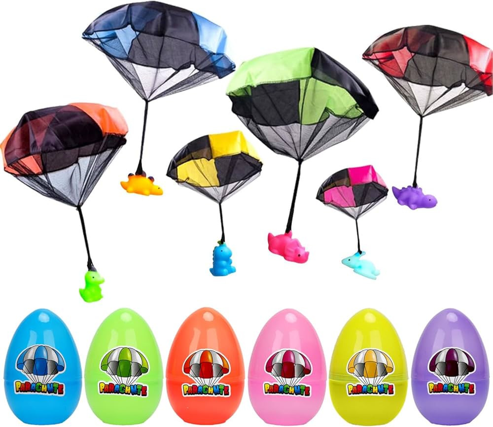 6 Pack Easter Eggs with Dinosaur Parachute Toy Inside for Kids Girls Boys Easter Basket Stuffers ... | Amazon (US)