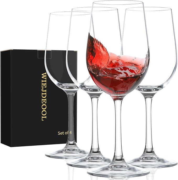 Red Wine Glasses Set of 4, 11oz, Premium Crystal Wine Glasses Hand Blown, Unique Birthday Gift or... | Amazon (US)