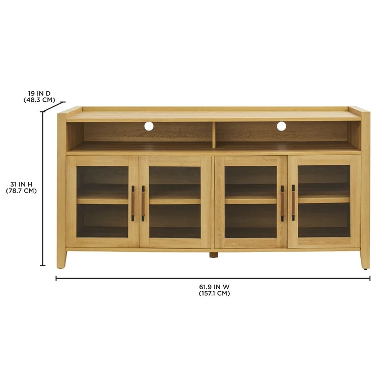 Better Homes & Gardens Reading Refined Farmhouse TV Stand for TVs up to 65", Light Honey Finish | Walmart (US)