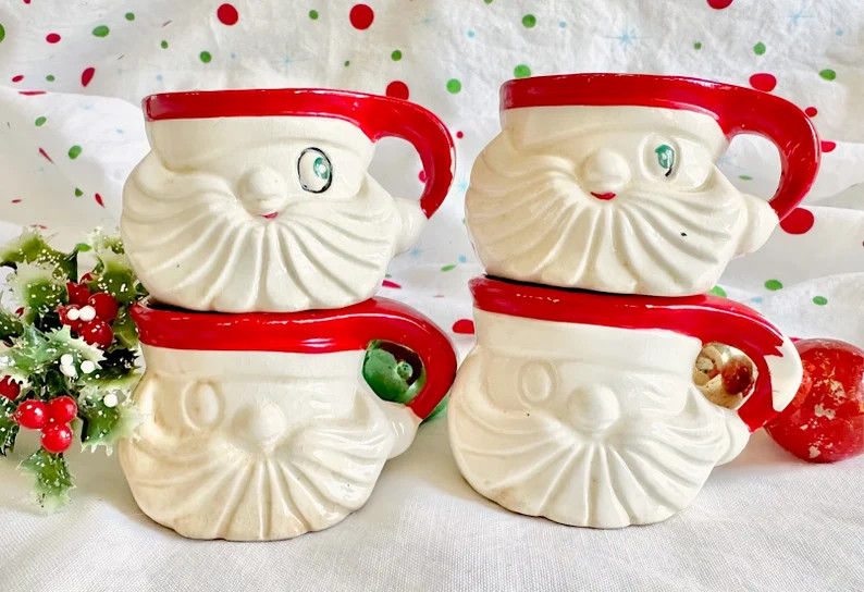 Miniature Winking Santa Mugs From Holt~Howard – Each One Sold Individually | Etsy (US)