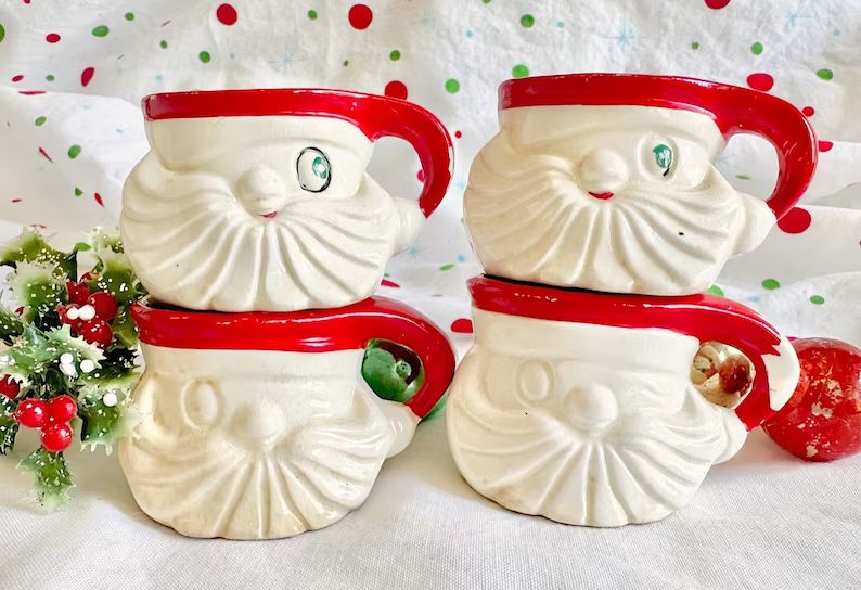 Miniature Winking Santa Mugs From Holt~Howard – Each One Sold Individually | Etsy (US)