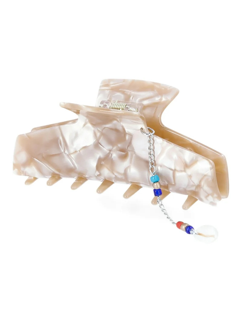 No Boundaries Hair Claw Clip with Charm Dangle, Brown | Walmart (US)