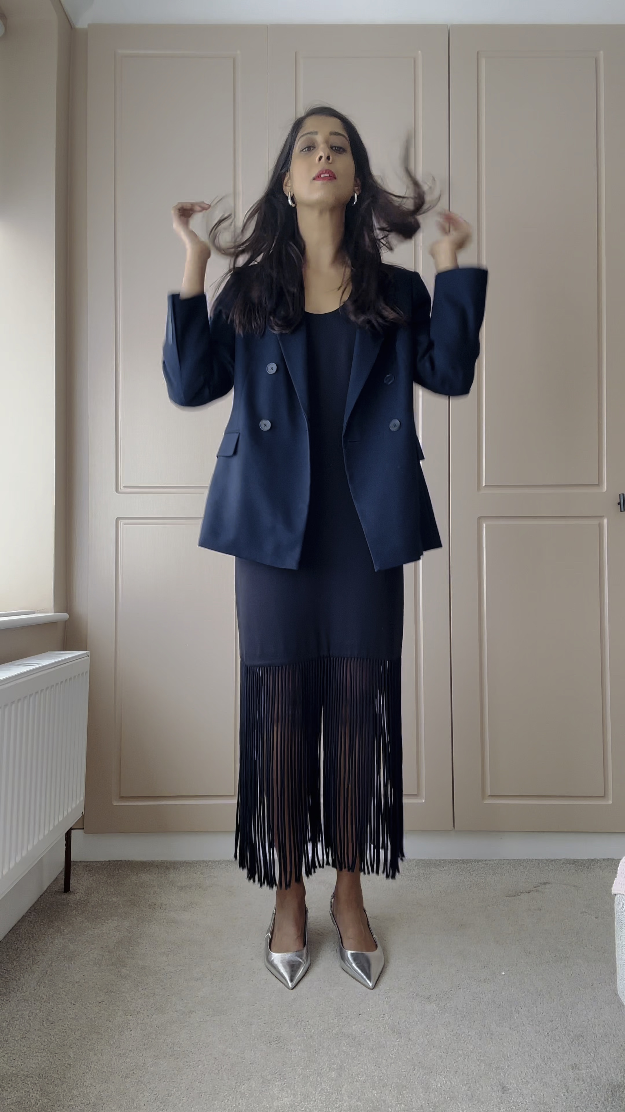 Another try on from my @marksandspencerstyle Autograph order. This is one of those dresses that doesn’t have much hanger appeal but looks different on. It’s definitely a versatile piece too, it can be easily dressed up like this for an eve look or add a jumper and boots it’s a fab daytime outfit. 

And who remembers Shewolf the first time around? I still LOVE Shakira.

Will link on @shop.ltk this evening!

@marksandspencerstyle Dress, blazer & shoes
@hm Sequin bag
@missomalondon Silver earrings
@maccosmeticsuki Ruby Woo lipstick 
I could do with adding a silver bangle/cuff to this look and will get a tailor to add a dart in the back to pull in the dress a little bit. Feel like it’s a bit too wide.

#over40style #over40fashion #eveningoutfit #partyoutfits #partydress #over30style #over30fashion #mymarks

#LTKuk #LTKwinter #LTKeurope