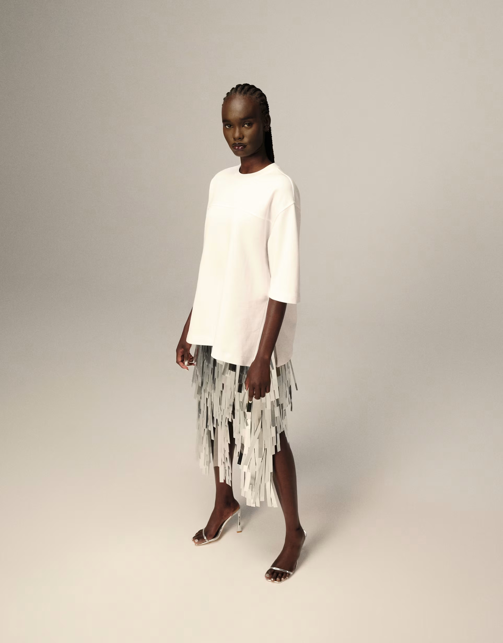 ARRANGE seam detail heavy weight oversized tshirt in white | ASOS (Global)