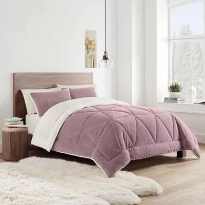 UGG® Avery Reversible 3-Piece Full/Queen Comforter Set in Pink | Bed Bath & Beyond