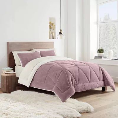 UGG® Avery Reversible 3-Piece Full/Queen Comforter Set in Pink | Bed Bath & Beyond