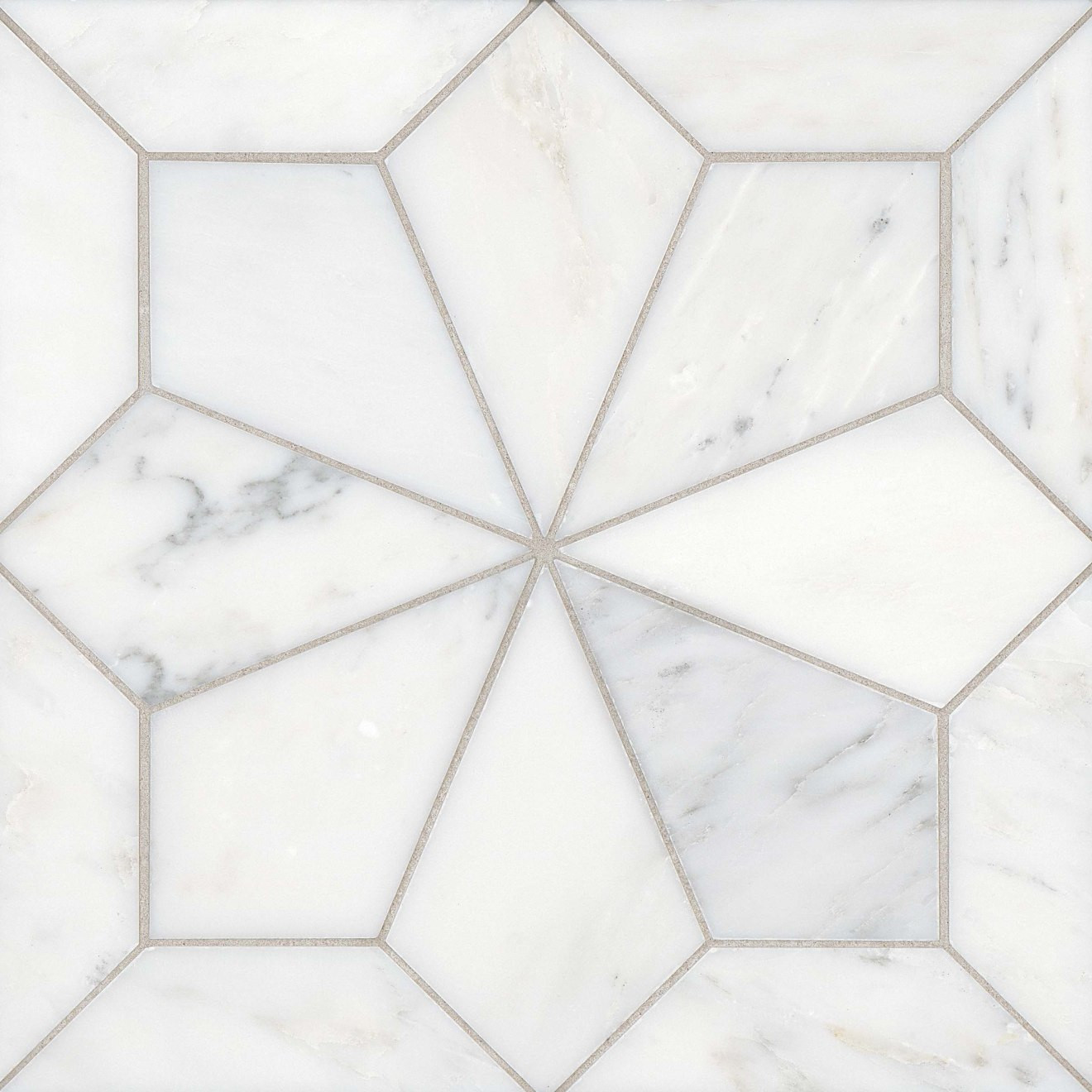 Blomma Honed Marble Mosaic Tile in Bianco | Bedrosians Tile and Stone