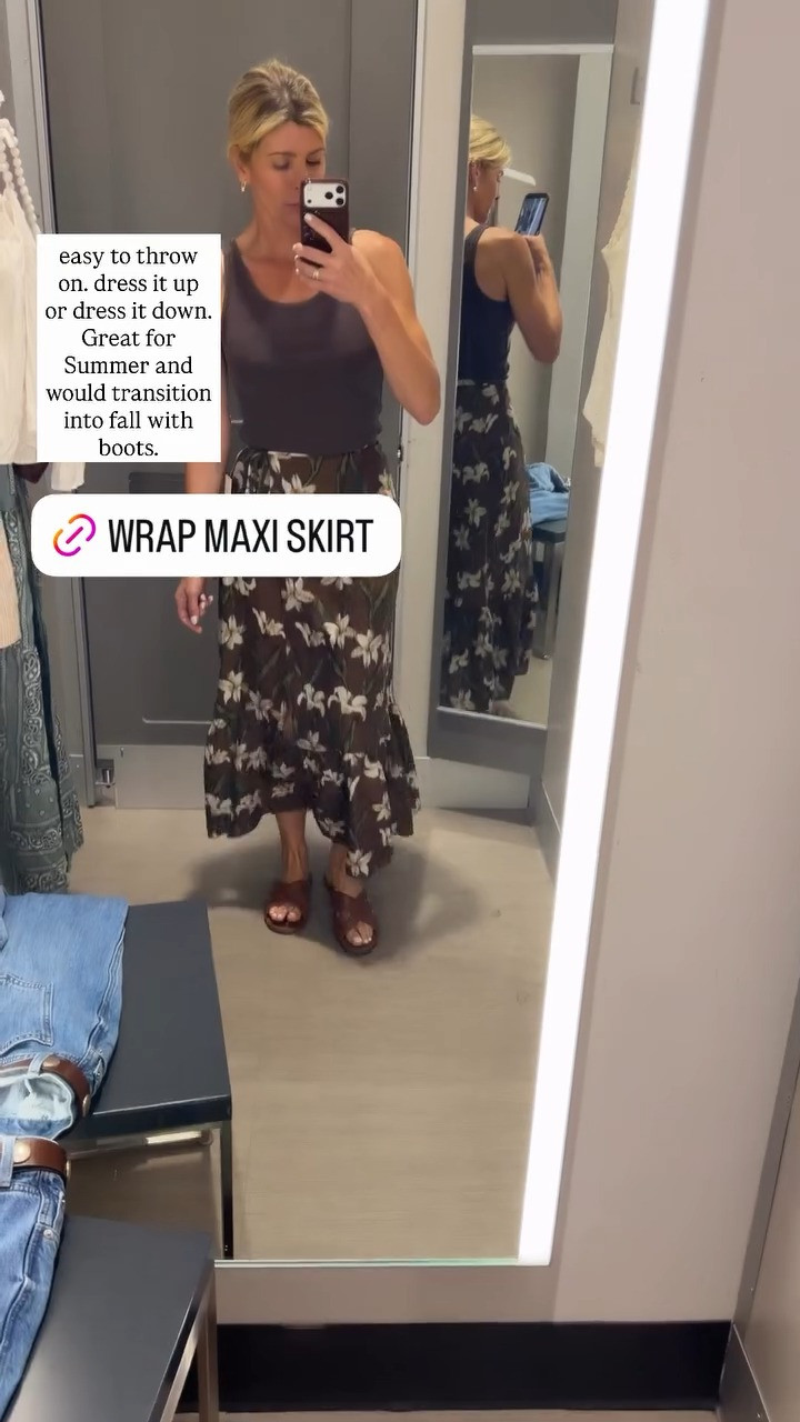 This floral wrap maxi skirt is such a great Target find!🤎 Easy to throw on and dress up or down. Great for summer and would be cute in the fall with boots!

Target fashion
Target finds
Floral skirt
Tank top
Fall transition outfit
summer outfit 

 #LTKgrwm #LTKootd #LTKSeasonal