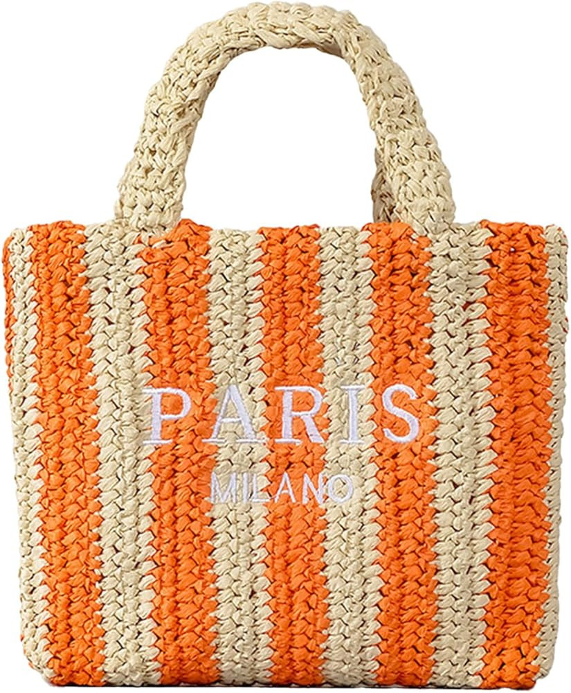 Straw Beach Bag for Women Summer Woven Tote Bag Packable Straw Purses and Handbags for Vacation H... | Amazon (US)