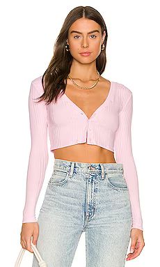 Lovers and Friends Nicola Cropped Cardigan in Pink from Revolve.com | Revolve Clothing (Global)