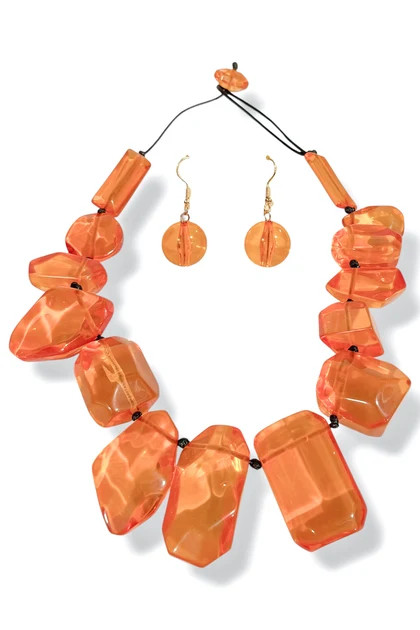 Here On Out Orange Statement Necklace | The Willow Tree
