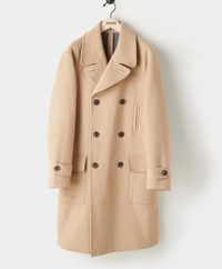 Italian Wool Double Breasted Officer Topcoat in Camel | Todd Snyder