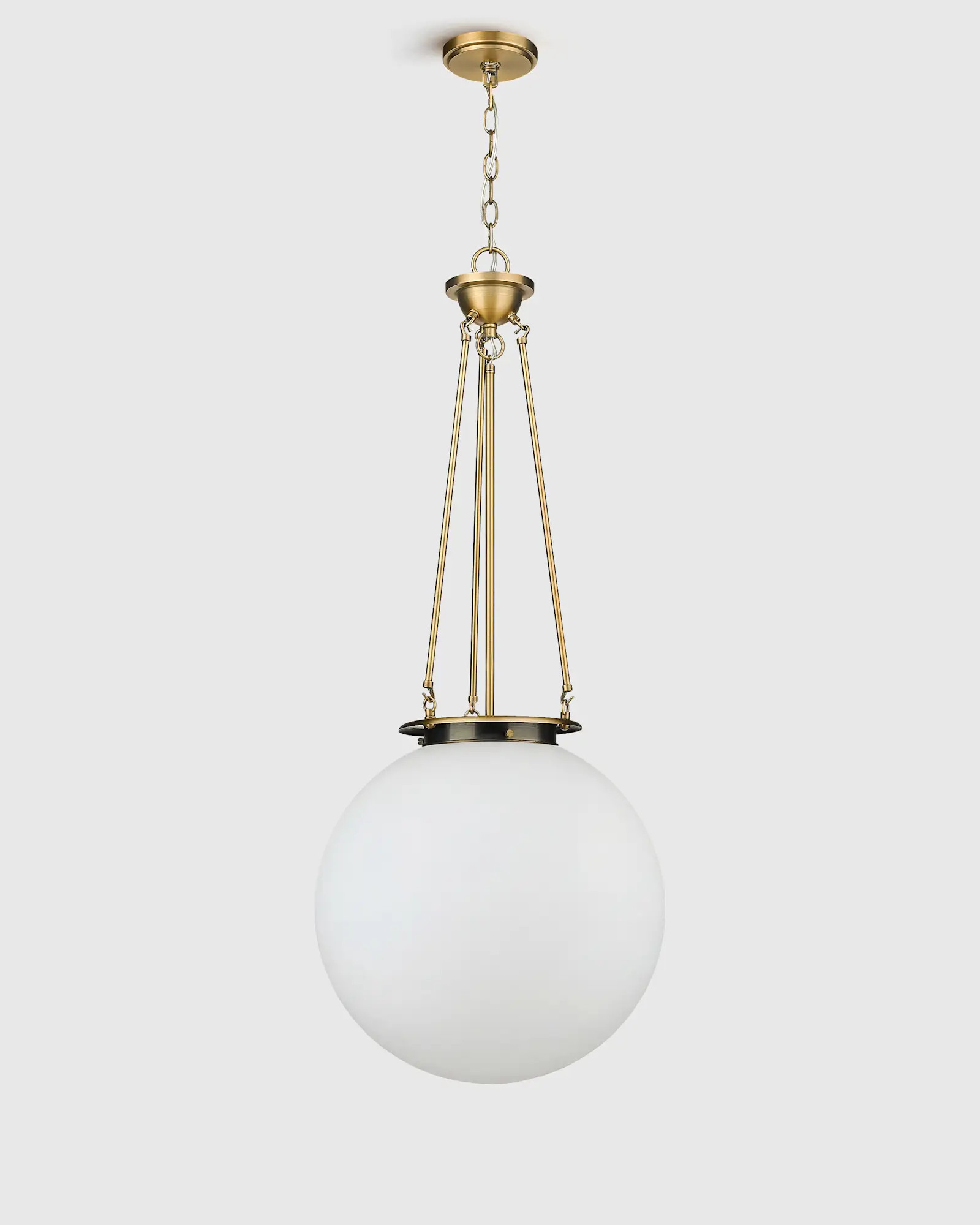 Antiqued Steel and Glass Globe Pendant Light | Quince