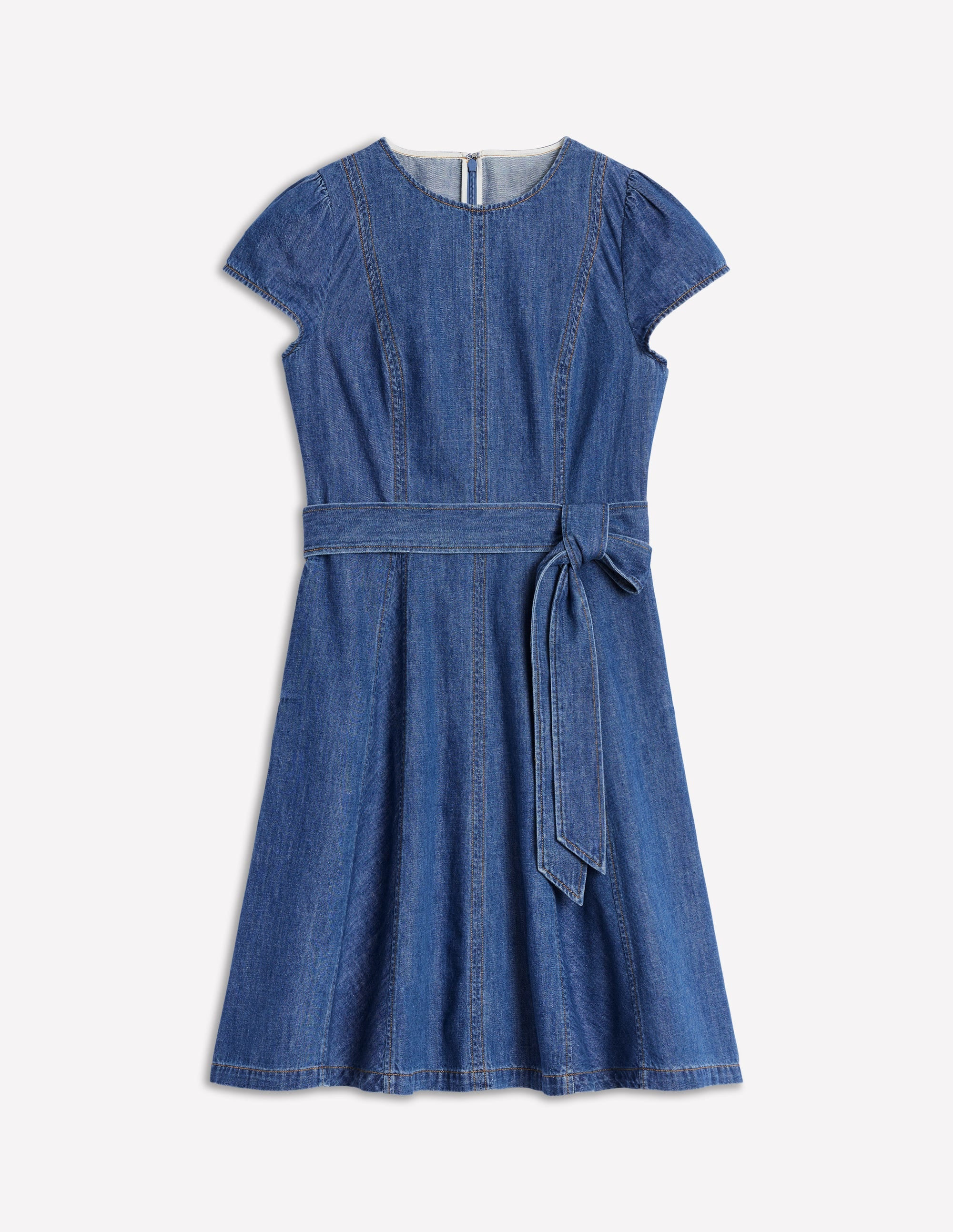Imo Denim Short Dress-Mid Vintage Denim | Boden (US)