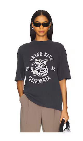 Avi Tee Collegiate Leopard in Washed Charcoal | Revolve Clothing (Global)