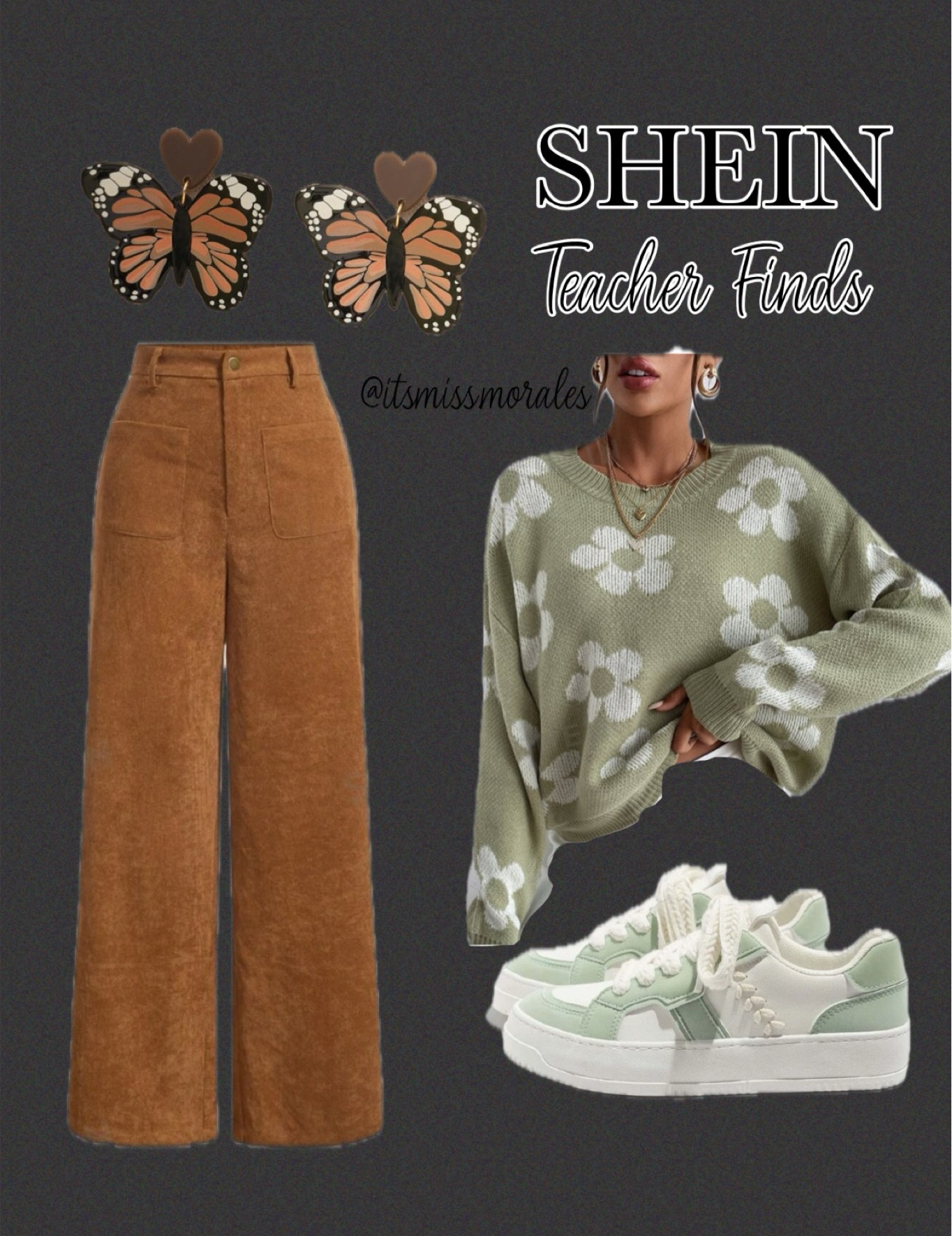 SHEIN Teacher Outfit for today🥹💚 The butterfly earrings!!!

#LTKSaleAlert #LTKStyleTip