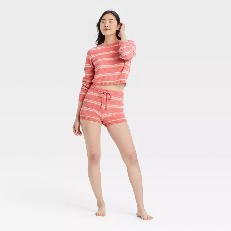 Women's Striped Chenille Lounge Shorts - Colsie™ | Target