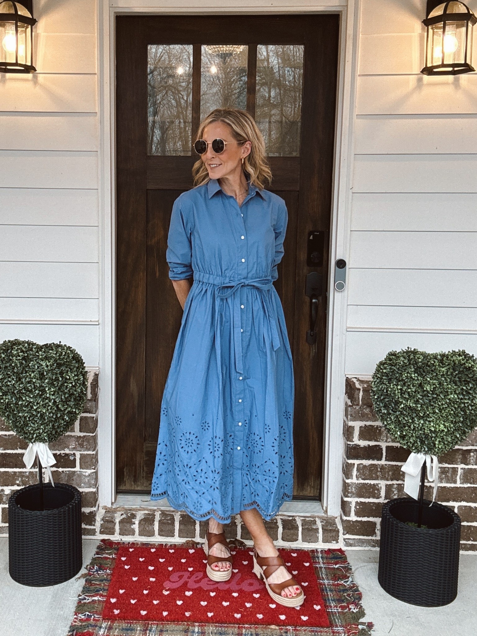 The perfect $36 dress from Walmart!! the eyelet maxi dress brings all the charm you can imagine! 100% cotton this timeless shirt dress goes girly with the eyelet embroidery and scalloped hem. So easy to wear. Love it with your favorite sneaker or sandal  

#LTKgrwm #LTKmomlife #LTKootd
