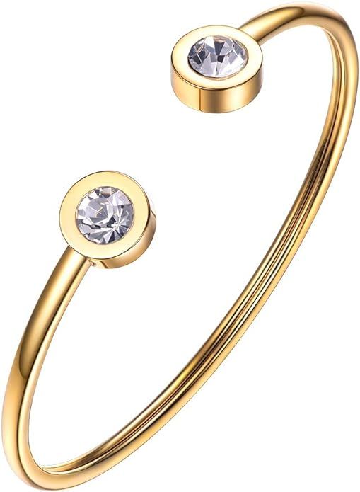 PROSTEEL Stainless Steel Birthstone Bracelet Jan - Dec Birthday Gift,Jewelry for Women,Girls,fit ... | Amazon (US)