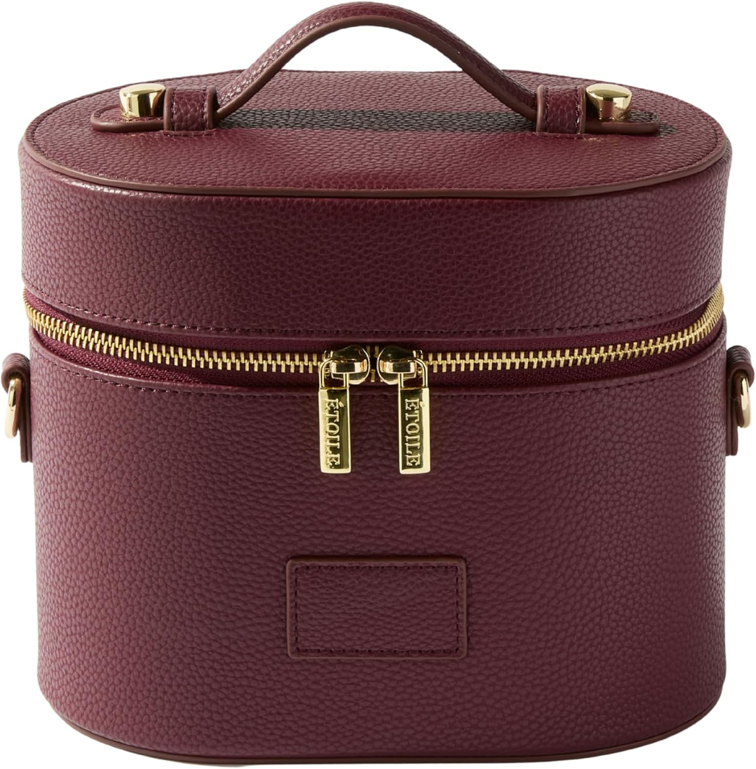 ETOILE - Oval Toiletry Case Burgundy - Travel Makeup Bag Organizer with Shoulder Strap and Removable Divider | Amazon (US)
