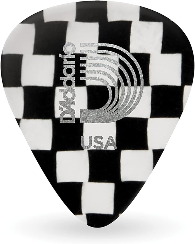D'Addario Accessories Checkerboard Celluloid Guitar Picks, Medium, 10 Pack | Amazon (US)