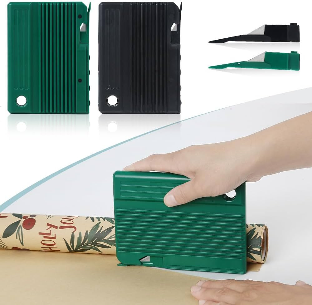 Quicker and Easier Gift Wrap Cutter (2-Pack) | Wrapping Paper Cutter with Replaceable Blade Sets ... | Amazon (US)