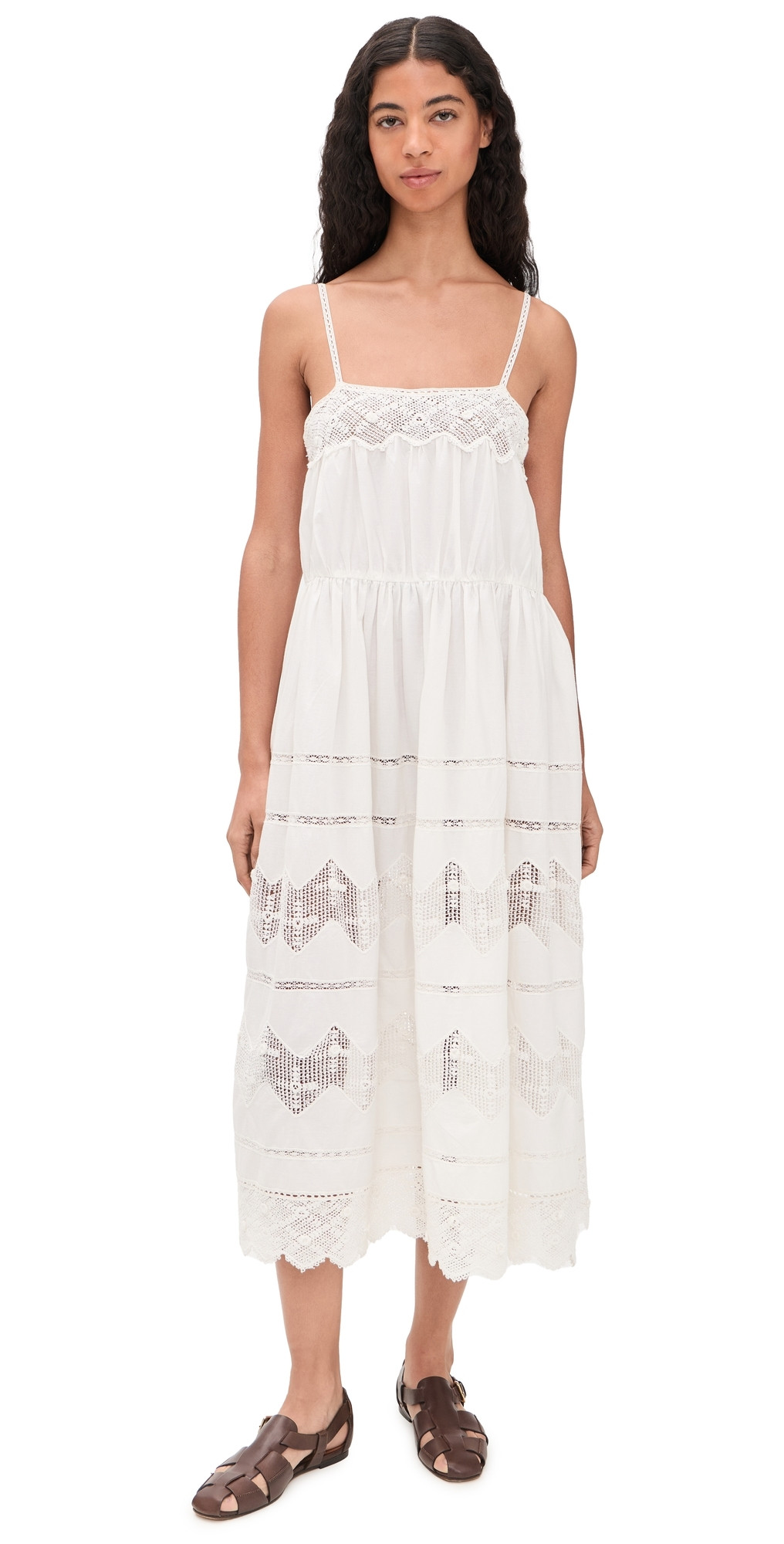 THE GREAT. The Rosette Crochet Dress Cream 0 | Shopbop
