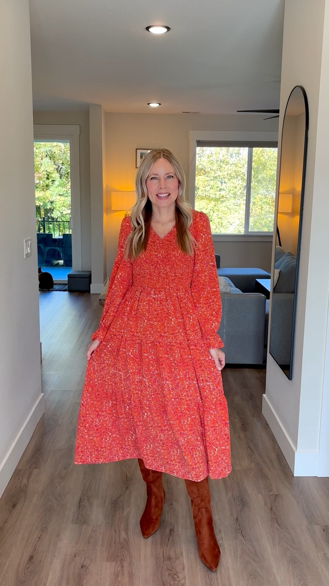 Fall florals done right 🌸🍂 I love the bright pop of color in this midi dress — it’s such an easy throw-on piece that still looks put together. Paired it with my go-to suede boots and a structured tan bag for a cozy, fall-ready look. Perfect for brunch, errands, or dinner out.

#LTKStyle #LTKFall #LTKFashion #FallOutfit #FallStyle #MidiDress #FallFlorals #OOTD #StyleInspo #LTKUnder100 #FallWardrobe

#LTKTravel #LTKSeasonal #LTKStyleTip