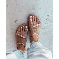 Women Greek Leather Sandals, Womens Gold Griechische Leder Sandalen, Toe Ring Syros Braided | Etsy (US)