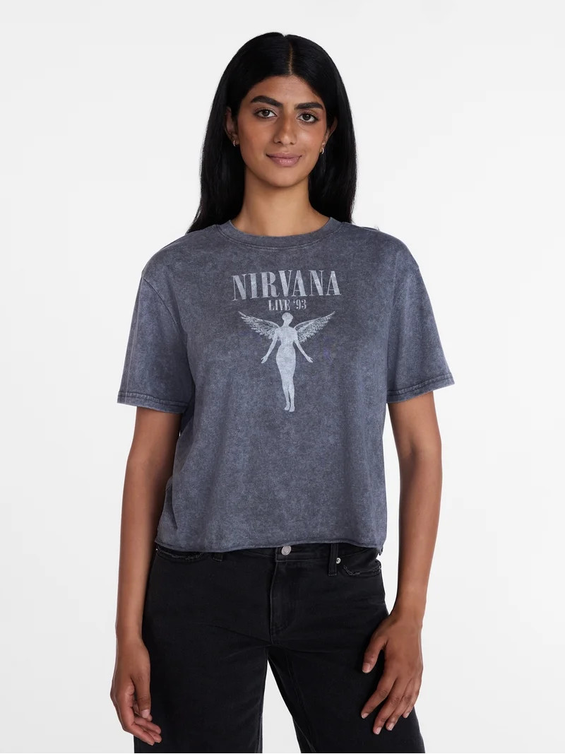 Nirvana Women's In Utero Graphic Tee with Short Sleeves, Sizes XXS-XXLNirvana Graphic Tee Shirt S... | Walmart (US)