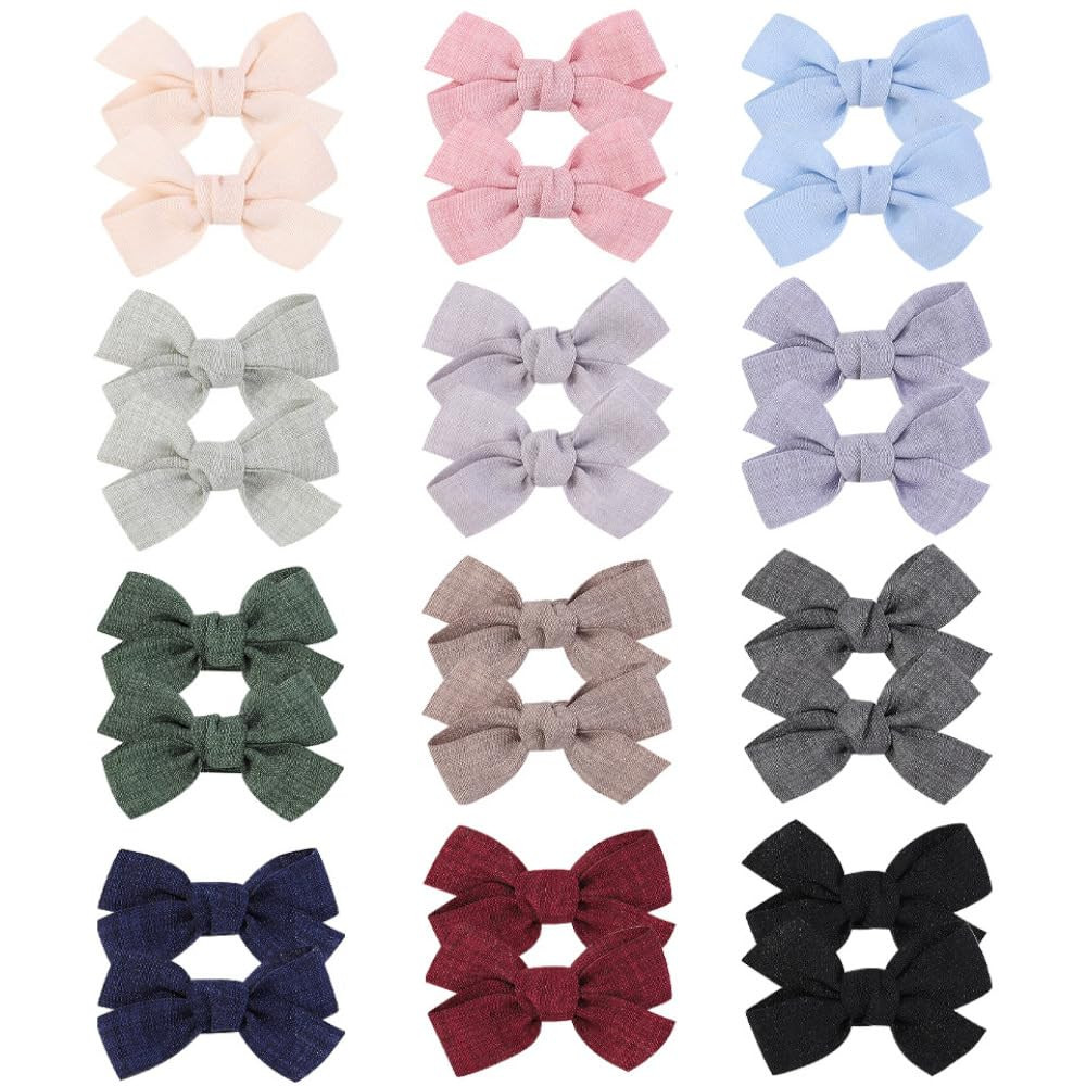 Baby Girl Hair Clips Set, 24 Pcs Hair Bows Barrettes Handmade Accessories Alligator Clip for Litt... | Amazon (US)
