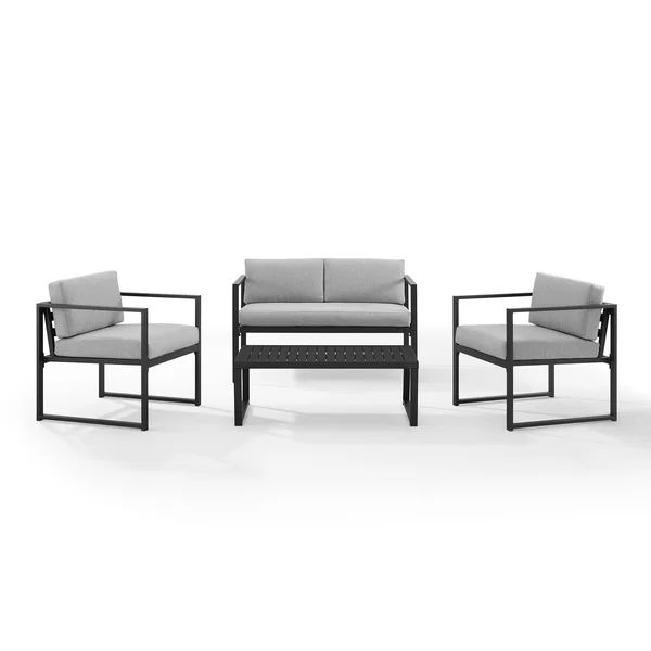 Everleigh Metal 4 - Person Seating Group with Cushions | Wayfair North America