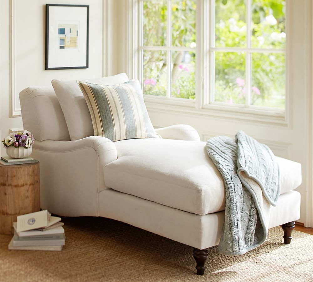 Carlisle English Arm Upholstered Chaise Lounge | Pottery Barn (US)