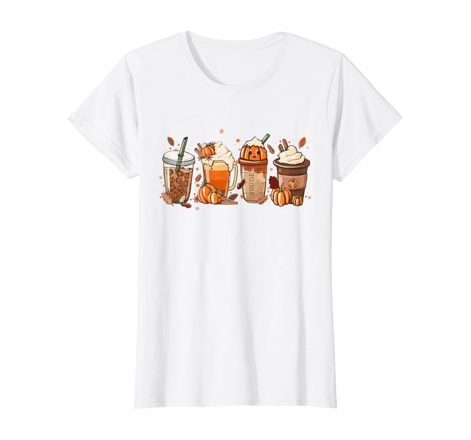 Fall Coffee, Halloween Pumpkin Latte Drink Cup,Pumpkin Spice T-Shirt | Amazon (US)