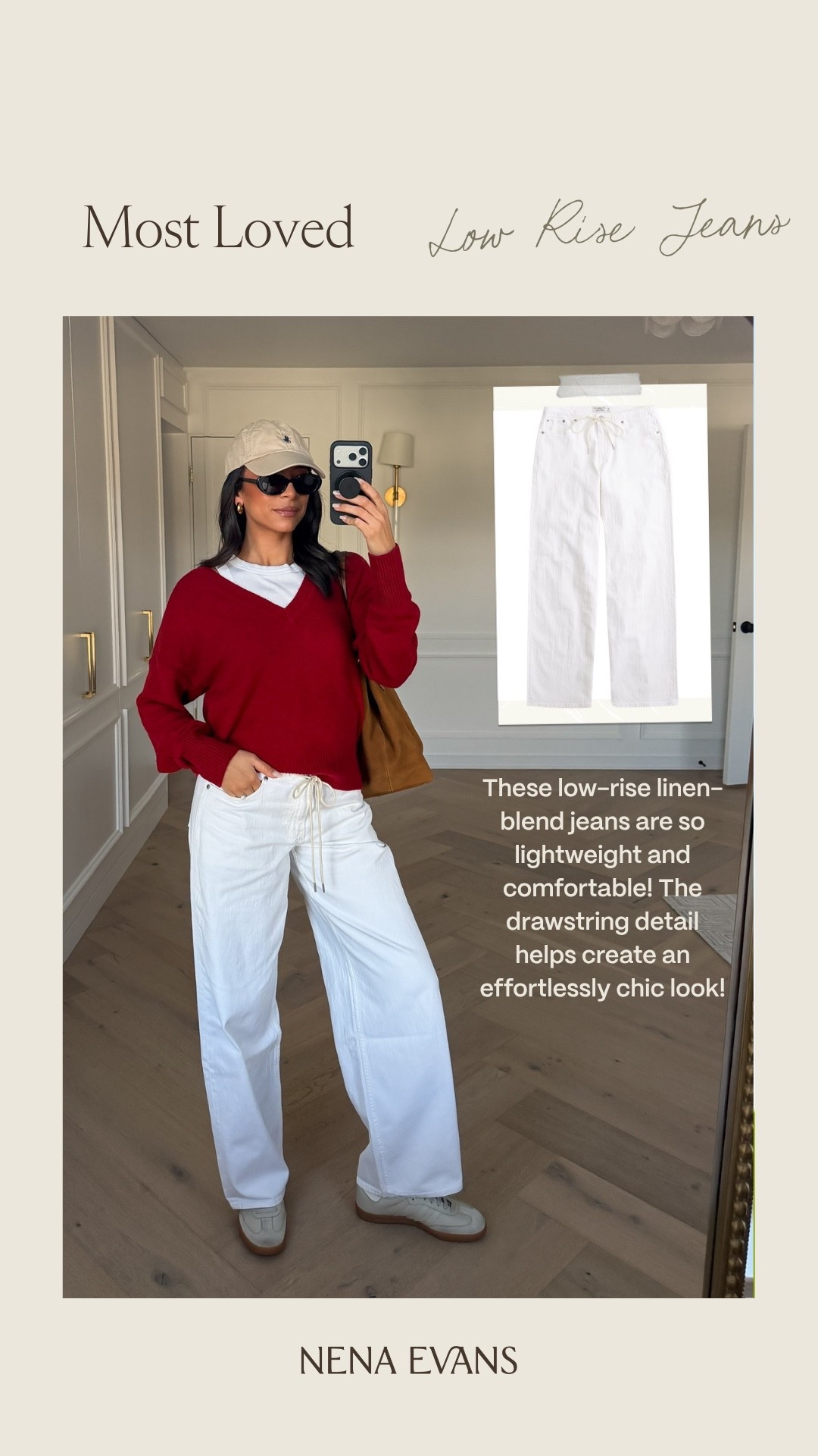 Your favorite last week 🤍 Wearing size M v-neck sweater and size 27 long low rise jeans with drawstring detail 

spring outfit, spring fashion, Abercrombie jeans, Abercrombie sale, white jeans, mom outfit, postpartum outfit, pregnancy outfit

#LTKSaleAlert #LTKmomlife #LTKSeasonal