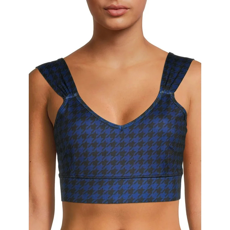 LA Thread Women's Printed Sports Bra with Ruched Straps | Walmart (US)