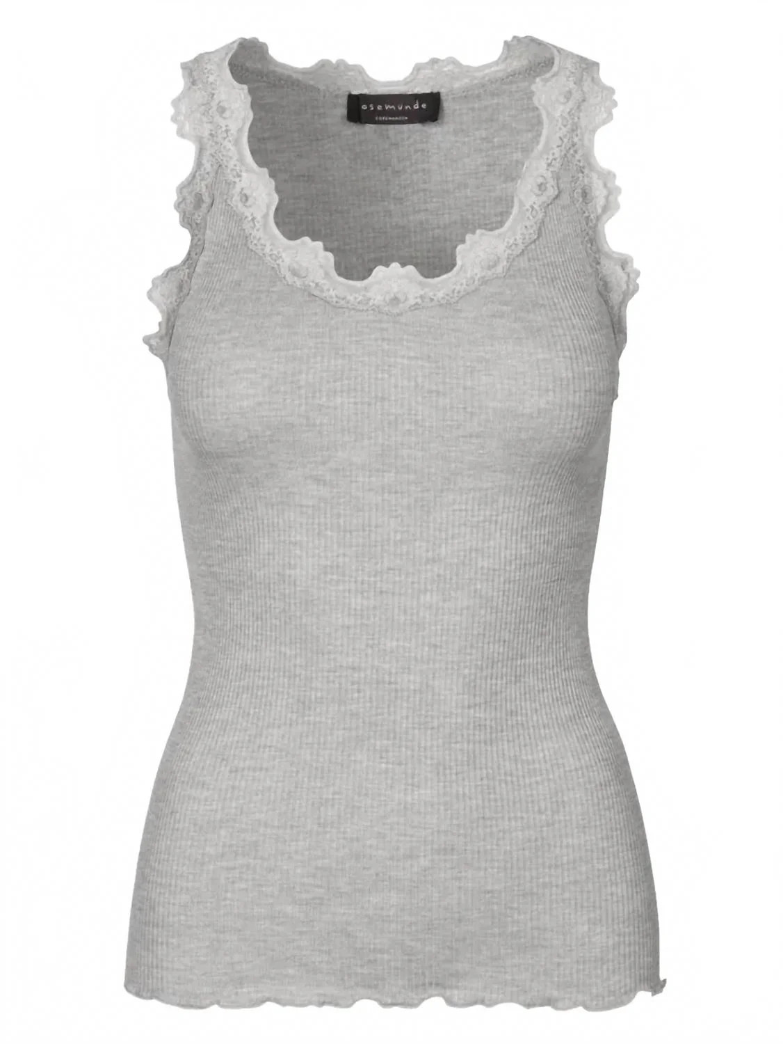 Women's Top With Lace Trim In Light Grey | Shop Simon