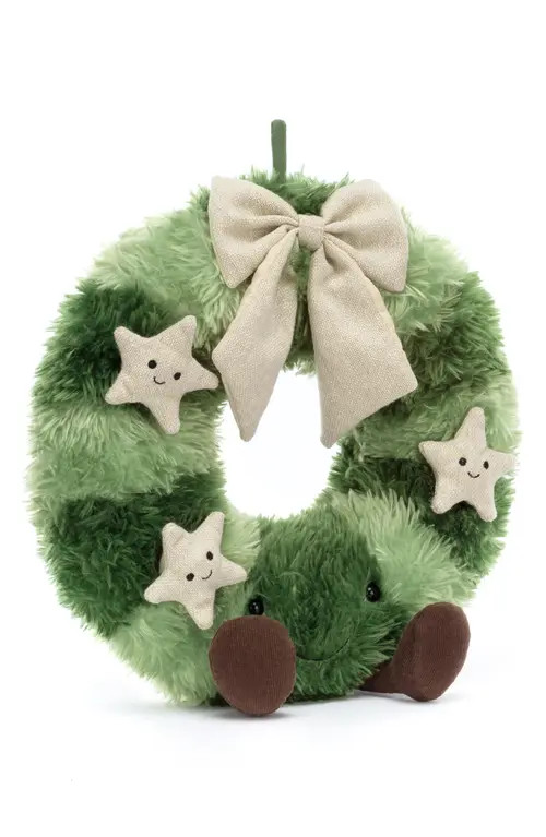 Jellycat Amusable Nordic Spruce Wreath Plush Toy in Green Multi at Nordstrom | Nordstrom