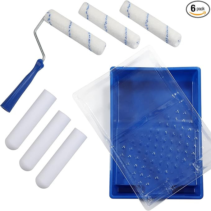 Foam Paint Roller, 6-inch Paint Roller Tray Set Includes Microfiber Roller Covers, Foam Roller Re... | Amazon (US)