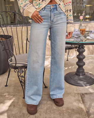 Rowan Grace Stretch High Rise Wide Leg Jeans Medium Wash / 27 | VICI